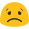 Worried Face emoji on Google